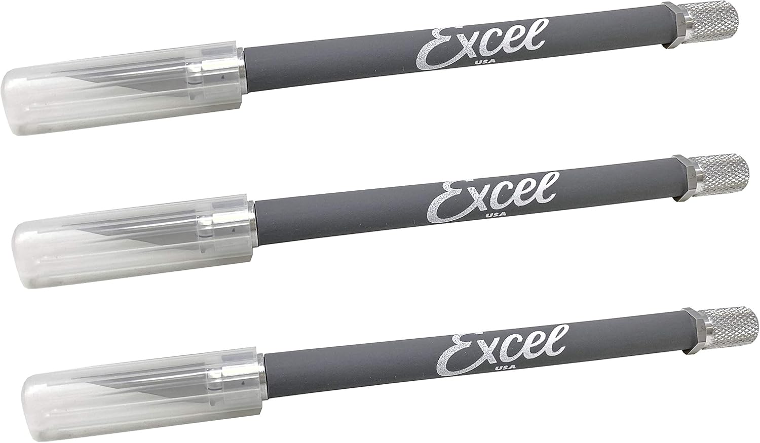 Excel Blades K18 Soft Grip Hobby Knife - Angled Blade Sharp Hobby Knife - Crafting Supplies - Light Duty Scrapbook Knife and Cutting Tool for Precision Cutting and Trimming – Grey, 3 Pack: Arts, Crafts & Sewing