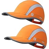 GADIEMKENSD 2 Pack Reflective Foldable Sports Hat UPF 50+ Sun Protection Outdoor Run Hats for Men and Women