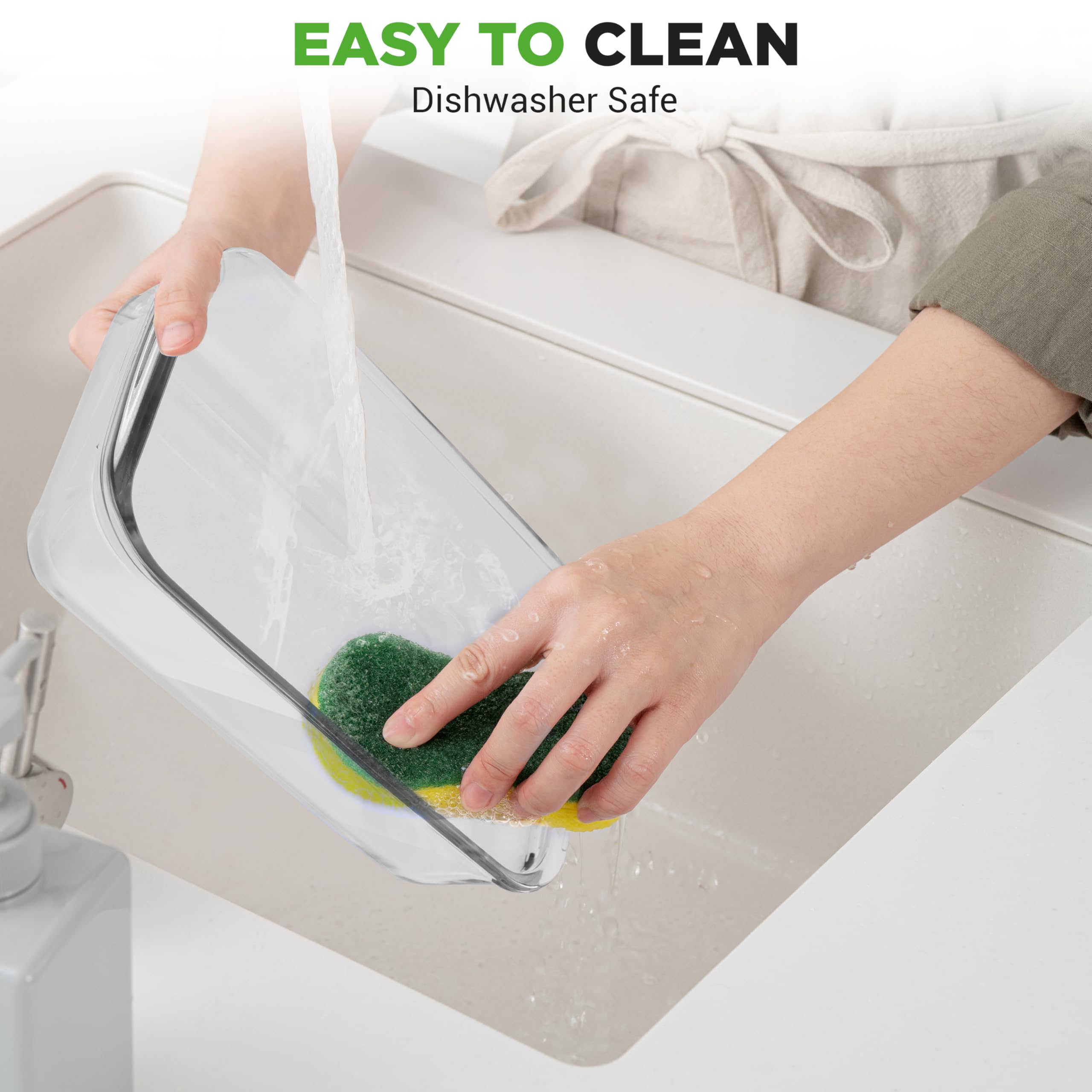 NutriChef 8-Piece Glass Baking Dish Set with Lids – Stackable Rectangular Bakeware for Lasagna, Casserole, Meatloaf, Leftovers & Storages– Oven, Freezer & Dishwasher Safe, BPA Free lid (Blue)