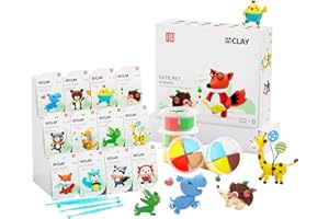LOUFOR Air Dry Clay Kits - Modeling Clay for Kids, Ultra Light & Soft, Safe & Non-Toxic, DIY Airdryclay Kit with Sculpting Tools and Tutorials, Creatible Art Crafts Toys Gifts for Boys Girls