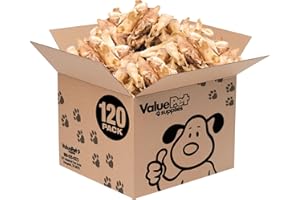 ValueBull Lamb Ears Dog Chews, Varied Shapes, Sizes & Colors, 120 ct Bulk Pack - All Natural Dog Treats, Single Ingredient