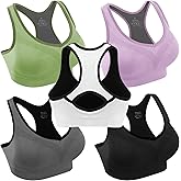 Double Couple Women Racerback Sports Bras for Women High Impact Workout Yoga Gym Fitness Bra