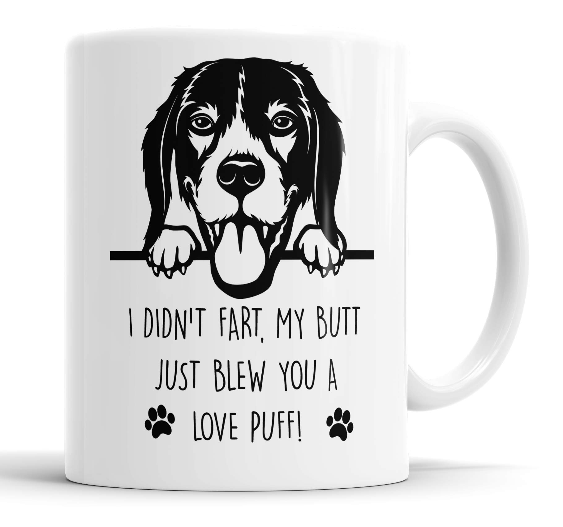 Faithful Prints Beagle Mug I Didn't F**t My Butt Just Blew You A Love Puff Pet Present Beagle Dog Mum Dad Friend Joke Funny Gift Cup Birthday Christmas, Ceramic Mug