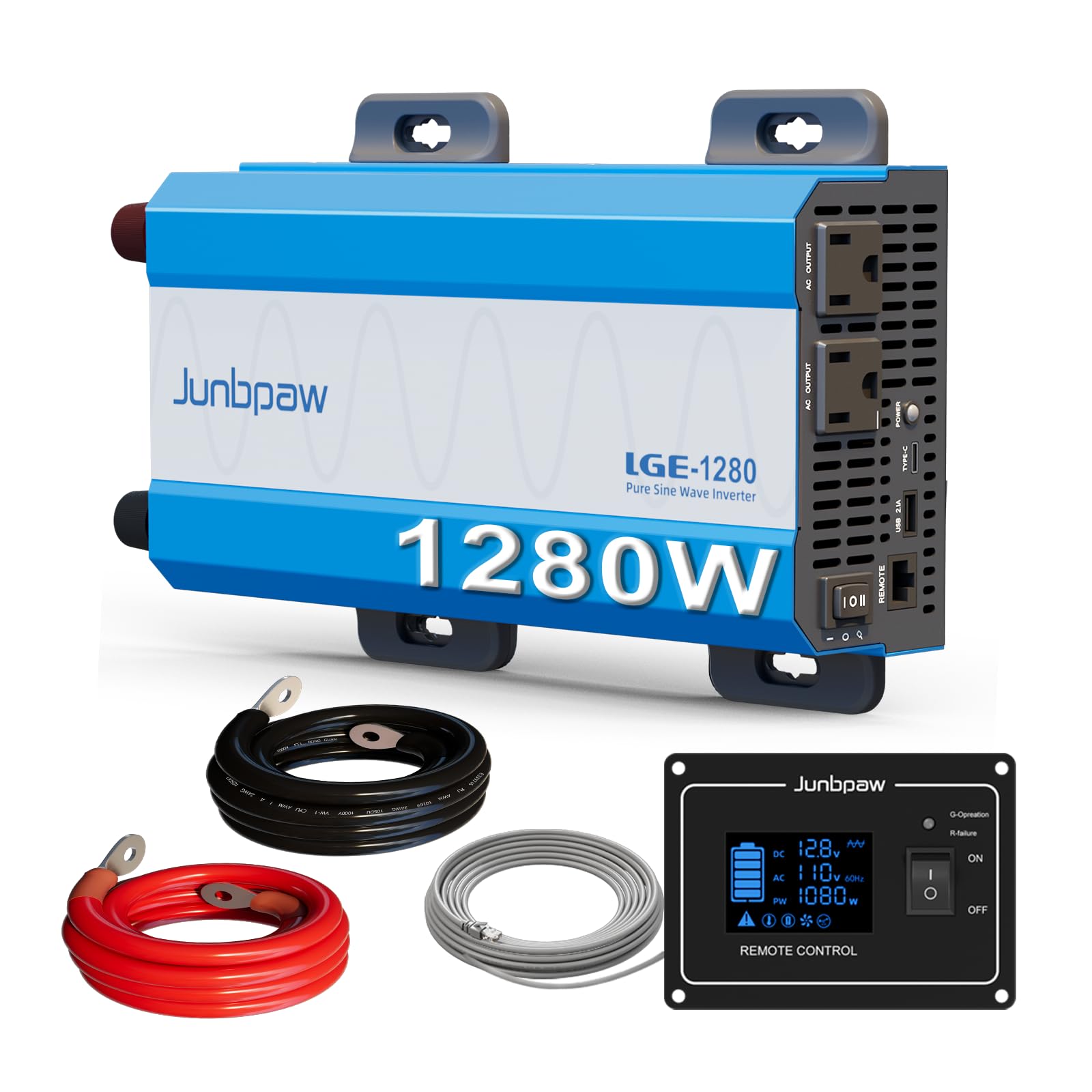 Photo 1 of 1280W Pure Sine Wave Power Inverter - 3600W Surge, Game-Changing Design | 12V to 120V AC Converter for Home, RV, Camping, Off-Grid & Outdoor Adventures