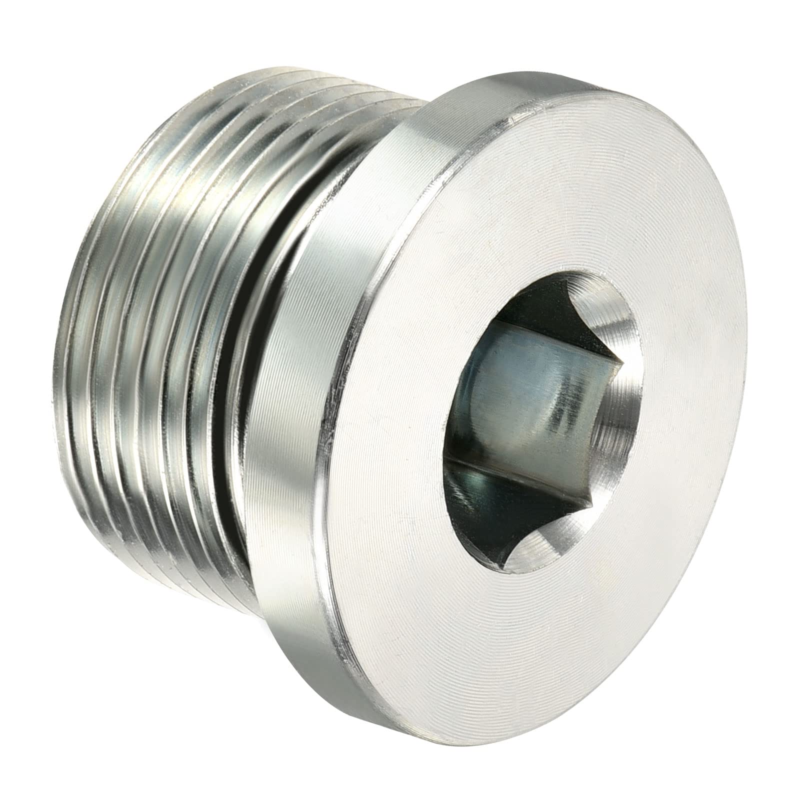 PATIKIL M26*1.5 Internal Hex Head Pipe Fitting Plug, Male Thread 45# Steel Socket Plug with Sealing Ring for Terminate Pipe Ends