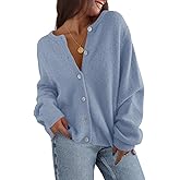 Saodimallsu Womens Cardigan Sweaters Button Down Long Sleeve Knit Outerwear 2025 Trendy Fashion Open Front Outfits