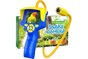 FUNFORFUN! Borescope Snake Camera with Light for Kids Age 3-10, Educational Nature Science Toys Gifts for 3 4 5 6 7 8 9 10 Year Old Boys Girls with Photo & Video Recorder 8G SD Card, Hiking Camping Toys for Boy