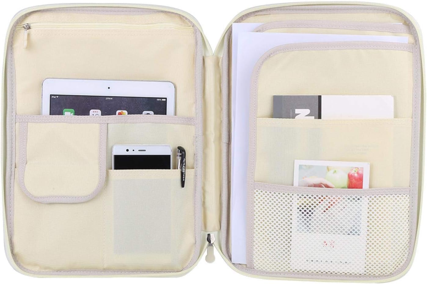 5Colors A4 Document Bag,File Storage Bags,File Folder Portfolio Organizer Computer Notebook Zippered Case(Black) - Image 5