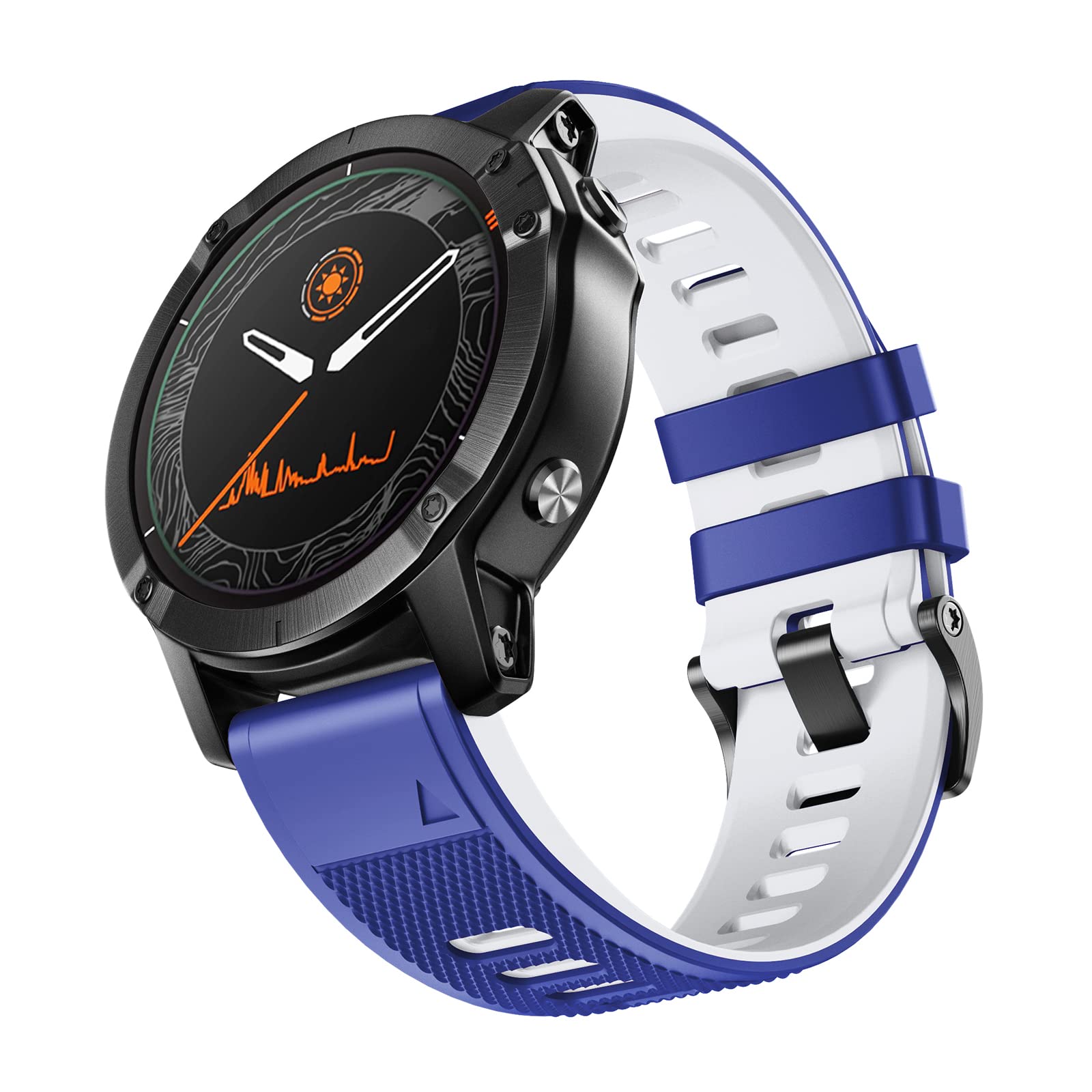 NotoCity for Fenix 6/Fenix 5 Strap Replacement, 22mm Width Soft Silicone Watch Strap for Fenix 5/5 Plus/Fenix 6/6 Pro/Forerunner 935/945