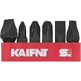 KAIFNT K504-012 S2 Steel Impact Driver Bit Set, Phillips &amp; Slotted Bits with 5/16" Drive, 6-Piece