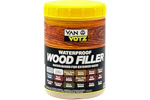 VAN VOTZ Waterproof Wood Filler [17oz, Rauli] - Exterior Grade Wood Repair in 18 Paintable and Stainable Colors. Strong Adhesion and Durability for Outdoor Wood in All Weather Conditions.