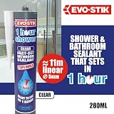 EVO-STIK 1 Hour Shower Bathroom Sealant Clear 290ml Ready in 1 Hour view 2