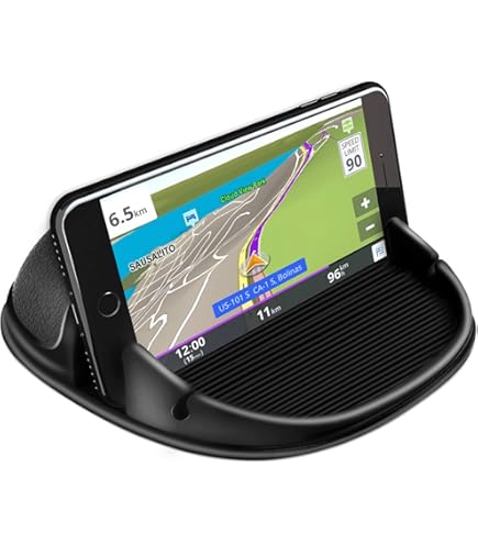 Tapis Antidérapant Multifonction Pour Tableau De Bord Voiture - Support Téléphone Rotatif 360° - Avec Numéro De Stationnement
