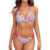 SHESHOW Bikini Sets for Women Cowgirl Style Two Piece Swimsuits Back Lace Up Mid Rise Sexy Bathing Suit Size XS-XL