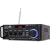 Pyle Stereo Amplifier - 200W Dual Channel Stereo Receiver w/RCA, USB, SD, MIC in, FM Radio Great for Home Speakers, Theater, 