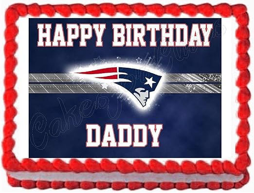 Amazon Com Patriots Football Edible Cake Image Cake Topper Kitchen Dining