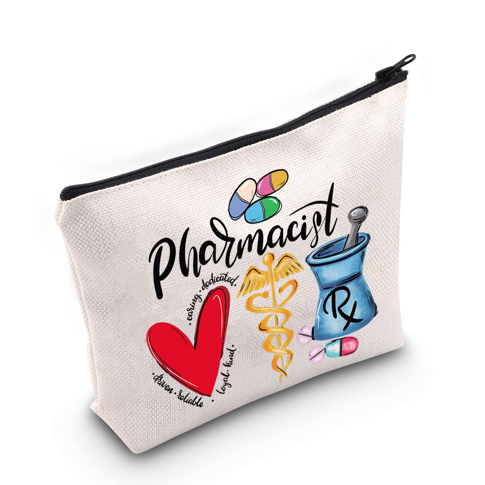 WZMPA Pharmacist Cosmetic Makeup Bag Pharmacist Graduation Gifts RX Pharmacy Technician Gift Zipper Pouch Bag For Pharmacy Tech, Pharmacist