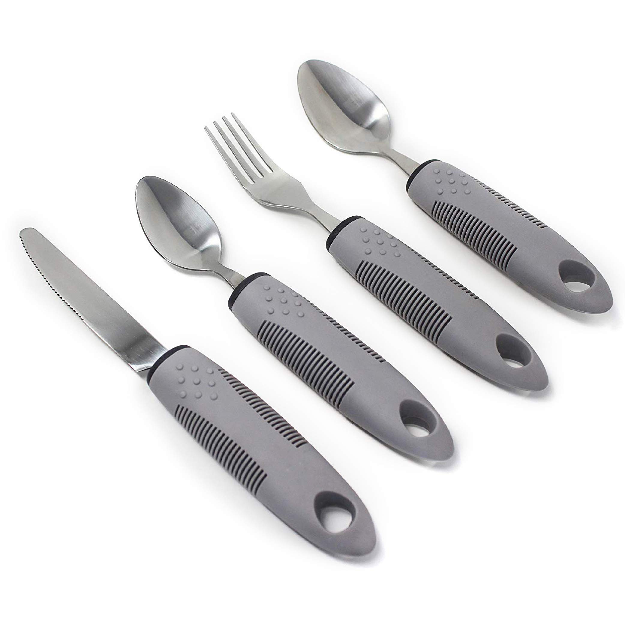 BodyHealt Weighted Utensils for Hand Tremors - Adaptive Utensils for Elderly, Arthritis, Parkinsons Aids for Living. Weighted Silverware for Hand Tremors Stroke Recovery Gifts for Parkinsons Patients