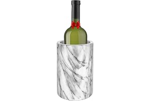 Modern Innovations Marble Wine Chiller Bucket - Wine Bottle Cooler for Parties – Keep Beverages Chill in This Champagne/Wine Bucket – Marble Wine Bottle Chiller – Holds 750ml Bottle (Grey)