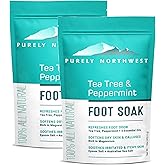 Epsom Salt Tea Tree Foot & Body Soak-Toenail Repair & Ingrown Nails, Athletes Foot Burning & Itching-Stubborn Foot Odor & Softens Callouses-Purely Northwest-USA 2 LB