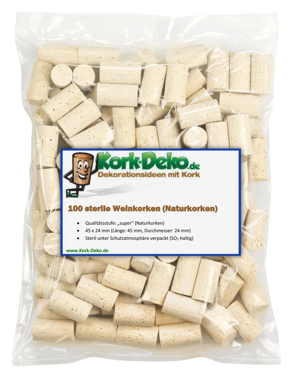 Sterile Wine Corks for Corking Wine Bottles 45 x 24mm |Natural Corks or Agglomerated Corks