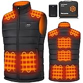 Heated Vest for Men with Battery Pack Included 16000mAh 7.4V, Electric Men's Heated Vests Lightweight Heating Vest Cycling