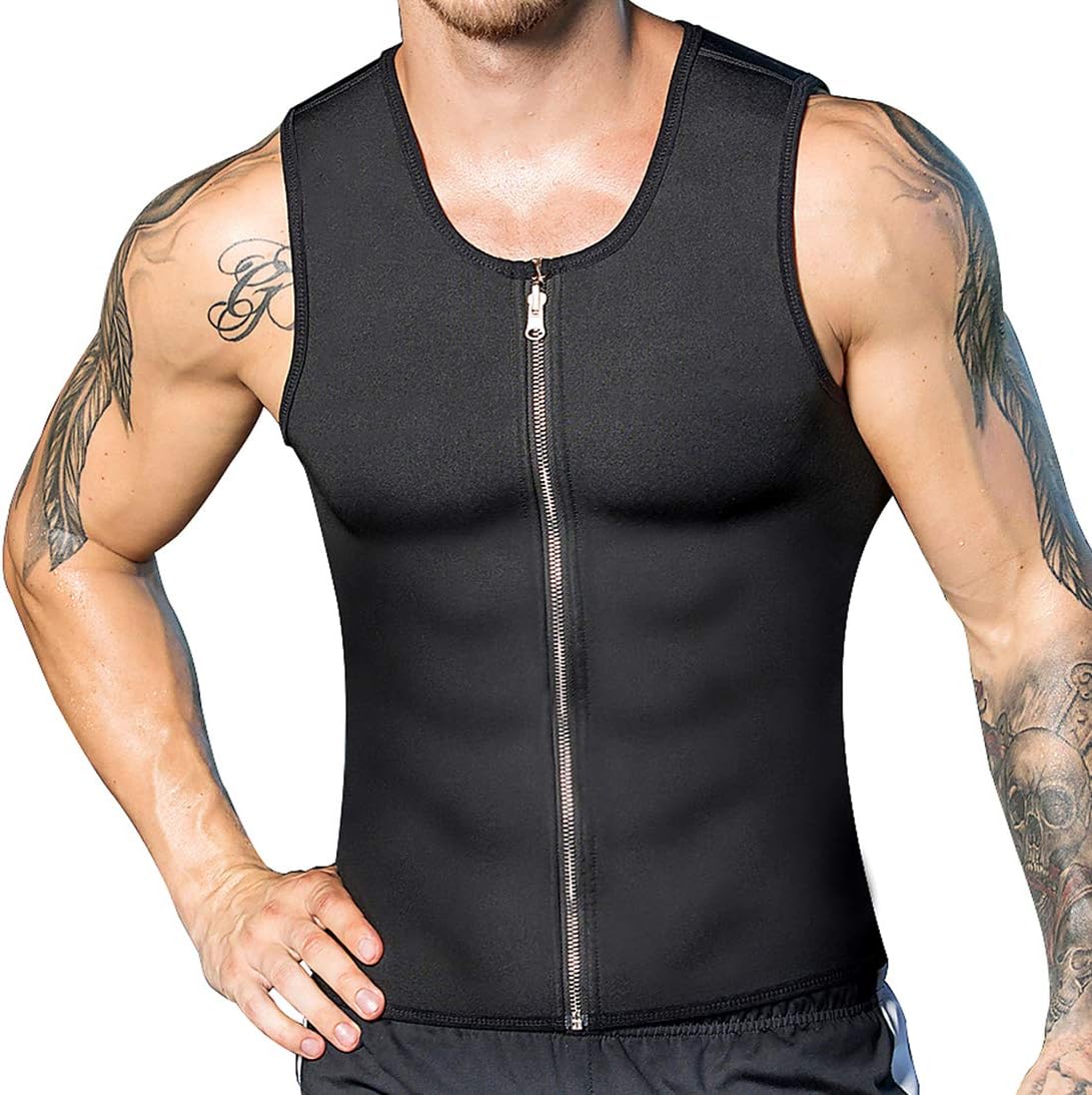 DoLoveY Men Sweat Sauna Vest Waist Trainer Hot Neoprene Corset Weight Loss Shaper Slimming Tank Top Workout Shirt