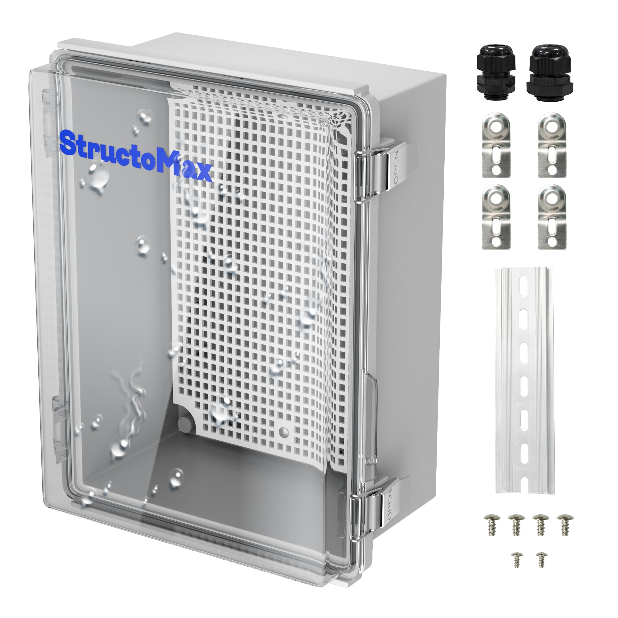 Photo 1 of StructoMax Outdoor Electrical Junction Box | IP67 Waterproof | Resistant ABS Material with Clear UV Coating Cover | Weatherproof Box for Outdoor, Garden, Deck, Patio