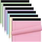 Jetec 6pcs Legal Pads Landscape Pad College Ruled 50 Sheets Pad Assorted Colors Writing Pads Horizontal Notebook for Work Office Travel Supplies (11" X 9.5",Multicolor)