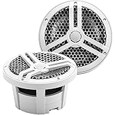 Skar Audio SK8M 8" 2-Way Marine Full Range 500 Watt Coaxial Speakers, Pair (White)