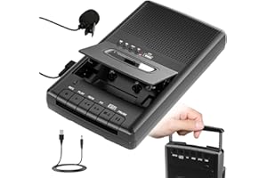 MERSOCO Cassette Player Tape Recorder, Portable Walkman Cassette USB Player with Stand-Alone Mic, Cassette Digitizer to USB Flash Drive, USB Record to Tape, Built-in Speaker, Telescopic Handle, 3.5MM Earphone