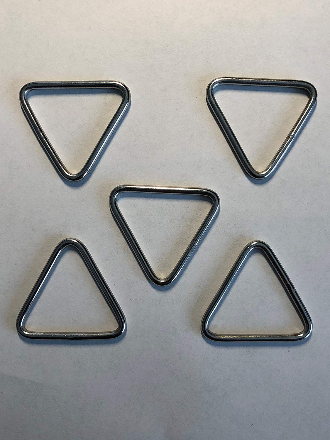5 Pieces Stainless Steel 316 Triangle Ring Welded 1/8" x 1 3/8" (3mm x 35mm) Marine Grade Loop