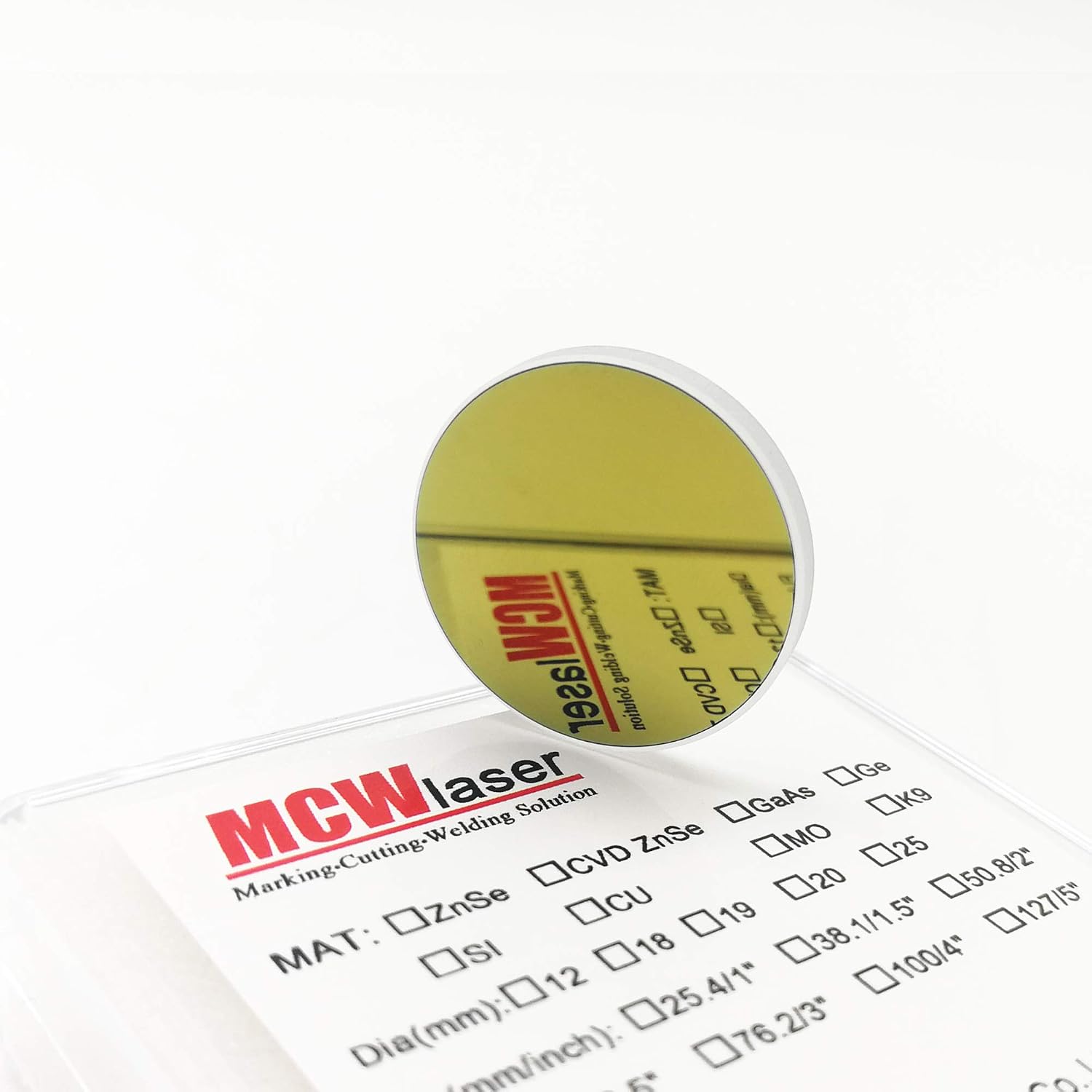MCWlaser 3PCS K9 Glass Mirror Coated Gold Dia:20mm for CO2 Laser Engraving Cutting 40W or 50W, Dia: 20mm ; 3PCS - Image 4