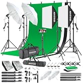 WEPHOTOJET Photography Softboxes Kit with 6.6x10ft Backdrop Stands | 5 Tripod Stands, 3 Color Background Screen, 85W Led Bulb, Photo Studio Equipment for Video Shoot, Product &amp; Portrait