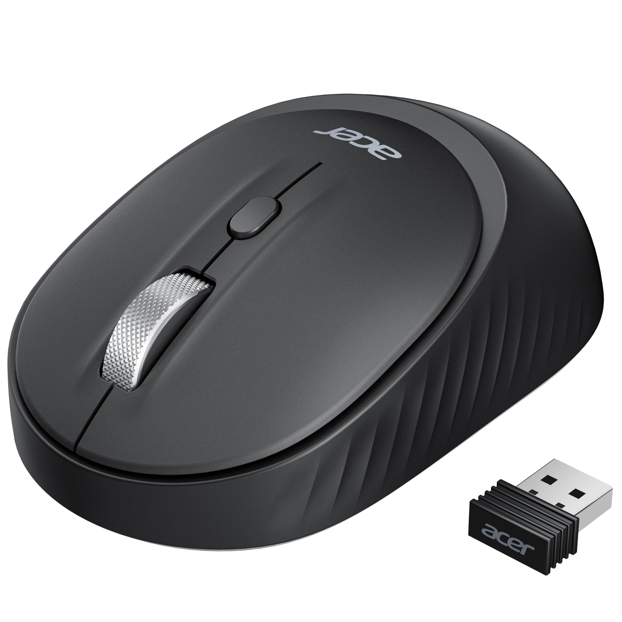 Photo 1 of acer Bluetooth Wireless Mouse for Laptop, Computer Mouse Wireless (BT5.2+2.4GHz), Small to Medium Size, Left & Right Handed Office USB Mice with USBA Receiver, 4 Buttons, Compatible with PC, Desktop
