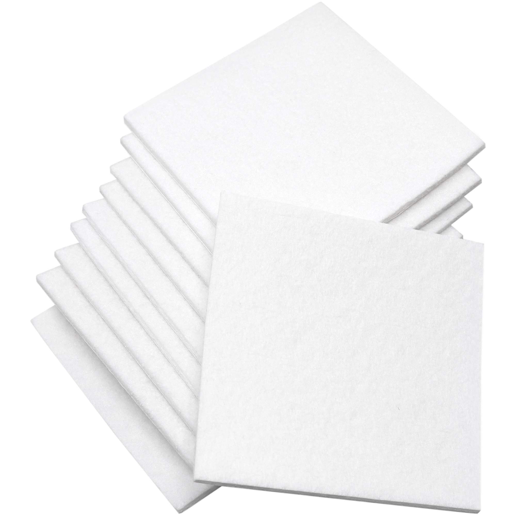 Adsamm® / 10 x self-stick felt pads / 3.94'' x 3.94'' (100x100 mm) / white / square / felt thickness of 0.138''(3.5 mm) / self-adhesive furniture glides in top-quality