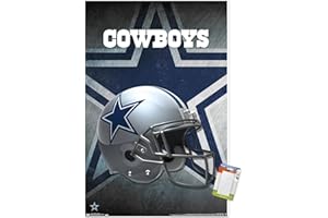 Trends International NFL Dallas Cowboys - Helmet 16 Wall Poster, 22.375" x 34", Poster & Mount Bundle