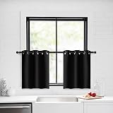PONY DANCE Thermal Insulated Curtains 2 Panels Grey White 46x45 Eyelet