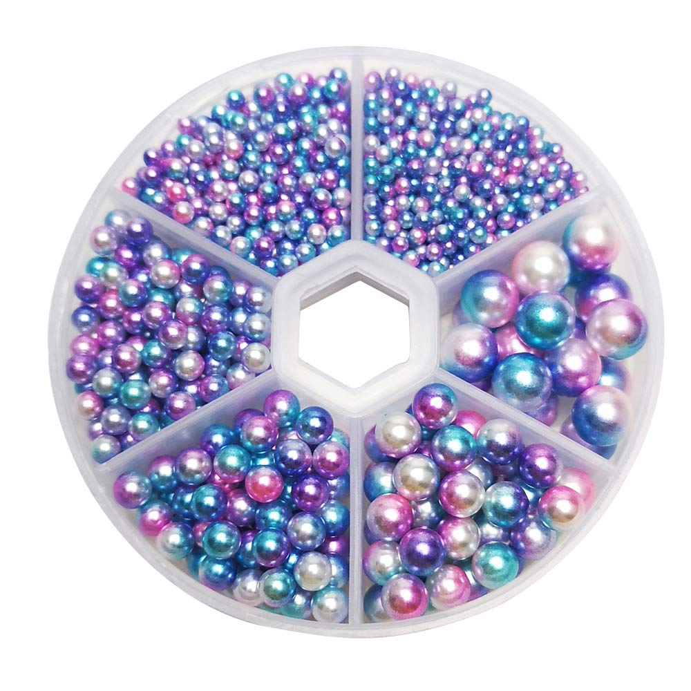 Chenkou Craft 1550PCS 1 Box Round Pearls Bead Loose Beads Gem (Dark Mix, Mix)