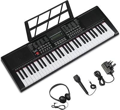 Bonnlo GLARRY 61 Key Portable Keyboard Piano with LCD Screen Teaching Modes