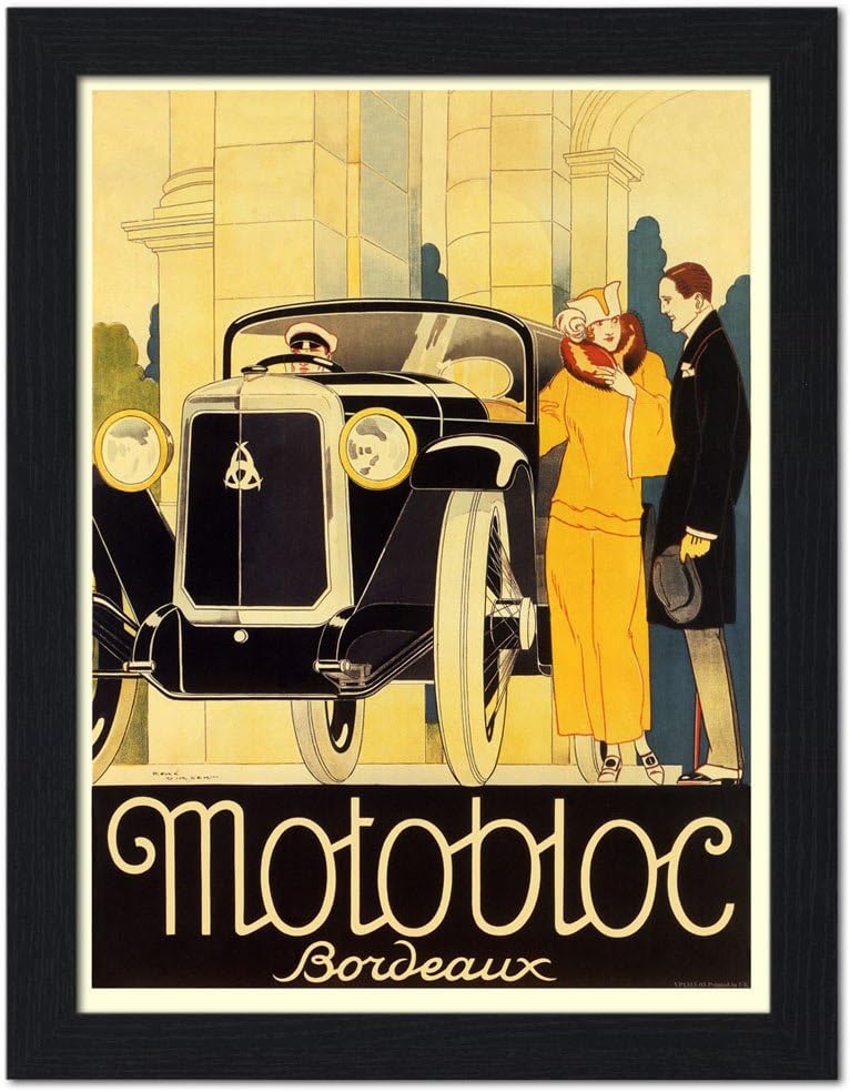 Motobloc, Art Deco, 1920s - Framed Print 32x42cm Black