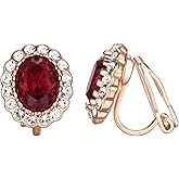 Yoursfs Austria Crystal Clip on Earrings for Women 18K Gold Plated Fashion Jewelry with Halo CZ Rhinestone Non Pierced Earrings