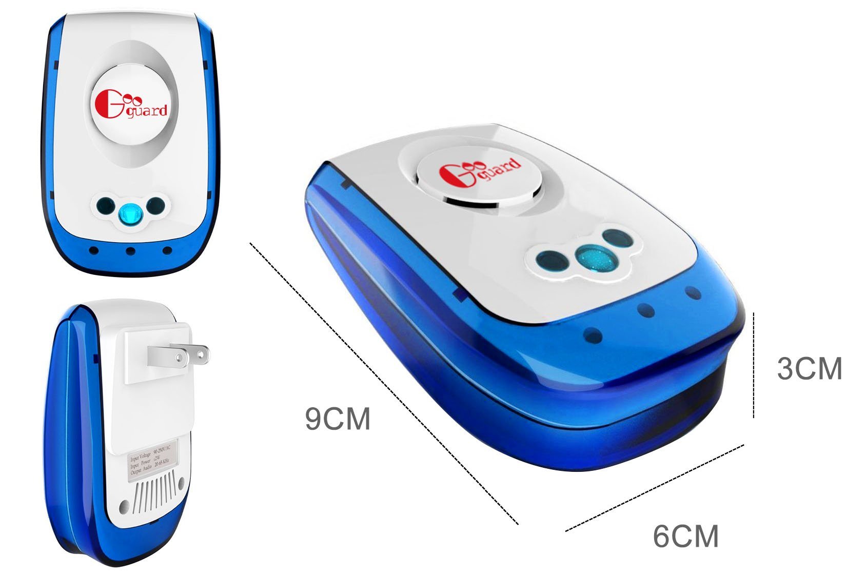 Googuard Ultrasonic Pest Repeller 2 Pack Electronic Insects Control Repel Mouse Bug Rat Spider Flea Ant Nontoxic Environmentally Mosquito Repellents