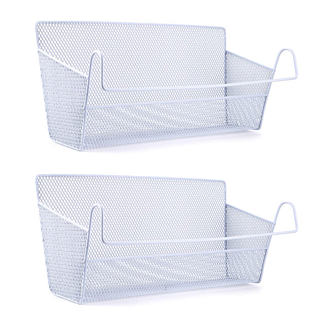 Sumnacon Bedside Hanging Storage Baskets Dormitory Bed Organiser Caddy Desktop Storage Rack for Home Office School Dorm Room Bunk Bed (White)