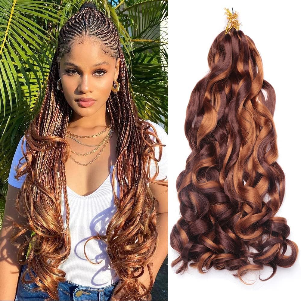 8 Packs Curly Pre Stretched Braiding Hair for Black Women Crochet Braids with Curly Ends for Black Women (12 Inch, 33/30#)