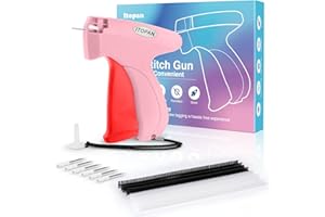ITOPAN Stitch Gun for Clothes, Tagging Gun for Clothing Quick Fixes - Price Tag Gun with 6 Fine Needle, 1000 Black Fasteners & 1000 Pink+Firebrick1