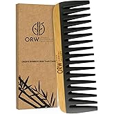 Wide Tooth Comb for Curly Hair – Bamboo Detangling Comb for Wet Hair, Shower Safe, Bakelite Reinforced, Durable, SGS REACH Te
