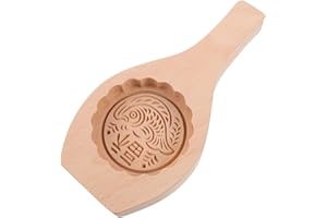 VALICLUD Wooden Chinese Mooncake Mold Small Fish Shape Handheld Pastry Making Tool for Mid-autumn Festival