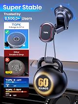 TOPK Car Phone Holder Magnetic Mount 360° Rotation Long Arm Strong Magnet view 2