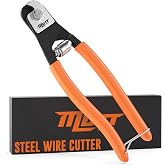 Steel Cable Cutters | Heavy Duty Cable Cutters for Steel Wire Rope | Wire Rope, 5/32 Inch, CRV Steel, Spring Loaded, Bicycle Cable